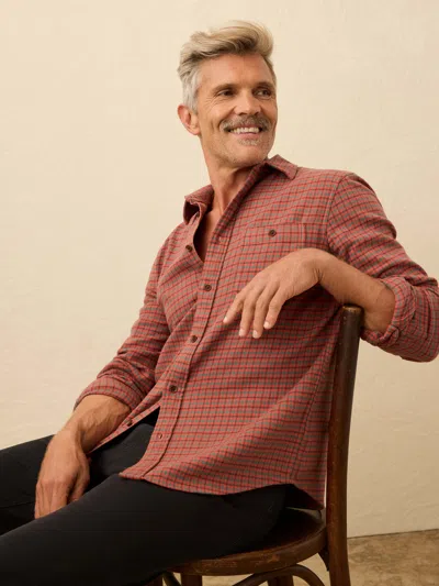 Faherty Super Brushed Flannel Shirt In Orange
