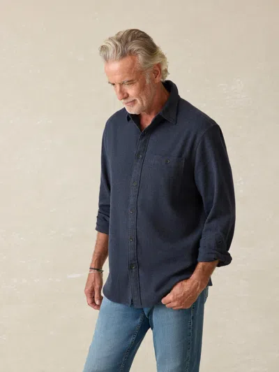 Faherty Super Brushed Flannel Shirt In Midnight Sky