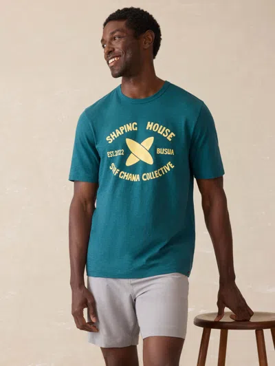 Faherty Surf Ghana Short Sleeve Shaping House Graphic T-shirt