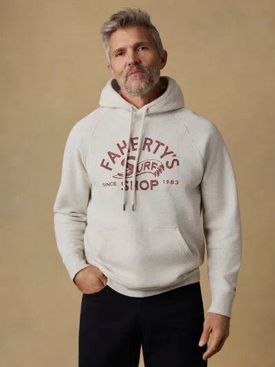 Faherty Surf Shop High Standard Fleece Hoodie In White