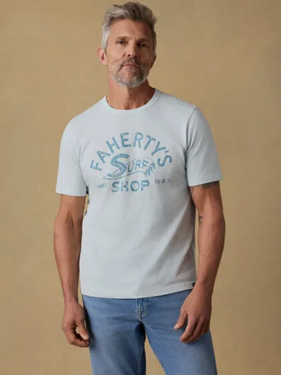 Faherty Surf Shop Sunwashed T-shirt In Blue