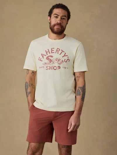 Faherty Surf Shop Sunwashed T-shirt In Metallic