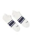 Faherty Surf Stripe Ankle Sock In White