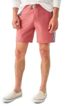 Faherty Surf Stripe Board Shorts In Venice Red