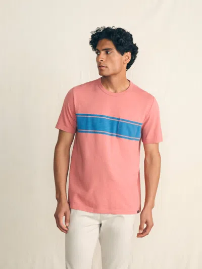 Faherty Surf Stripe Sunwashed Pocket T-shirt In Faded Flag