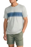Faherty Surf Stripe Sunwashed T-shirt In Heather Grey