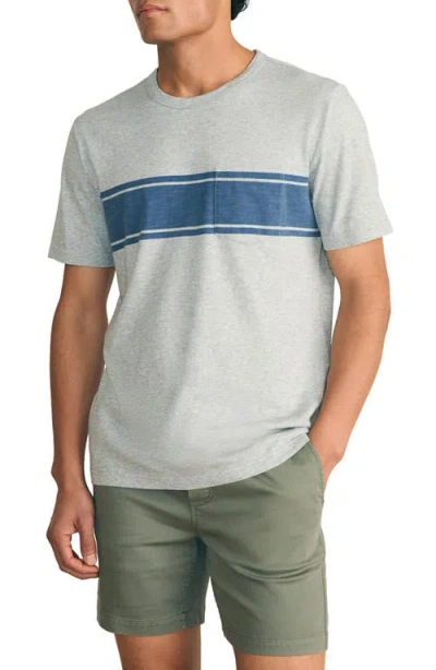 Faherty Surf Stripe Sunwashed T-shirt In Heather Grey