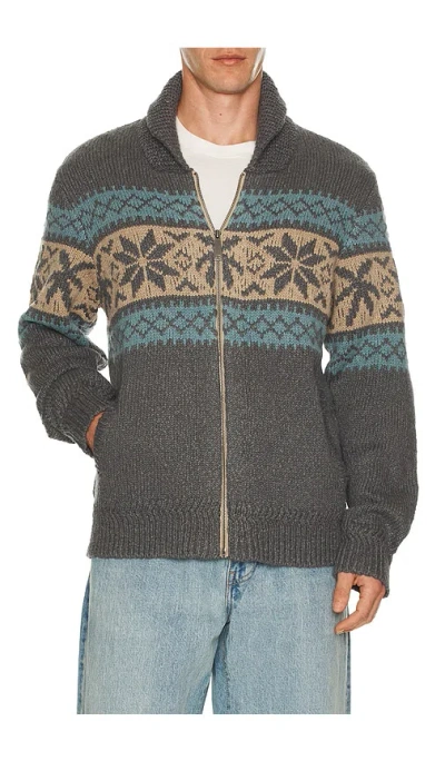 Faherty Surf To Snow Zip Cardigan In Gray