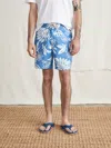Faherty Surf Rider Sunwashed Board Shorts In Sky Floral