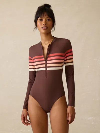 Faherty Surfseeker Rash Guard In Brown