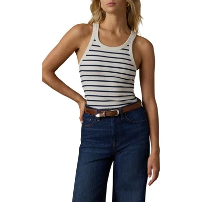 Faherty Surfside Stretch Organic Cotton Rib Tank In Salt Air Stripe