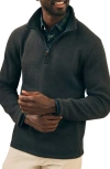 Faherty Cloud Quarter Zip Sweatshirt In Charcoal Heather In Lava Rock