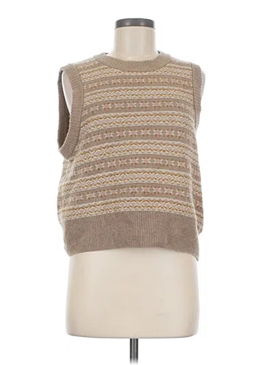 Pre-owned Faherty Sweater Vest In Tan