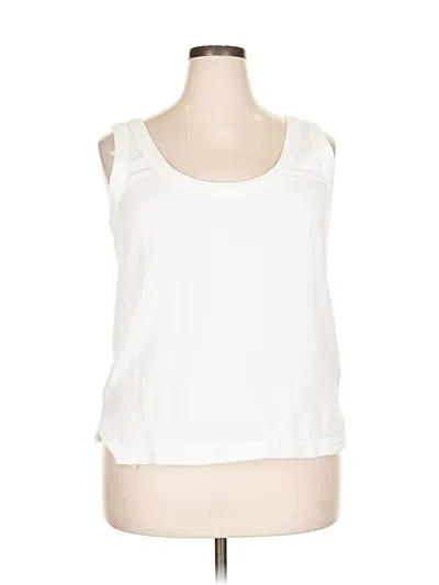 Pre-owned Faherty Tank Top Ivory Strapless Neckline Tops In White
