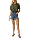 Faherty Stretch Terry Patch Pocket Short In Blue