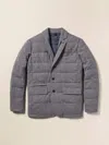 Faherty Teton Valley Knit Blazer In Steel Rock Herringbone
