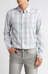 Faherty The Movement Button-up Shirt In Grey Cream Plaid