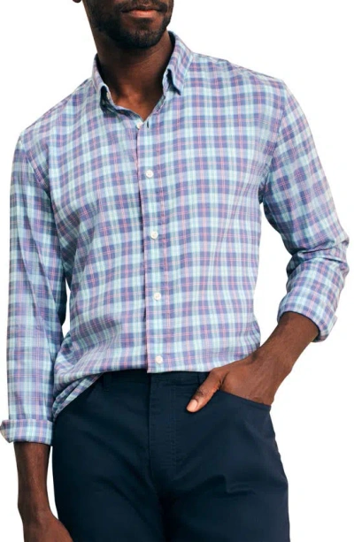 Faherty The Movement Check Button-up Shirt In Ocean Drive