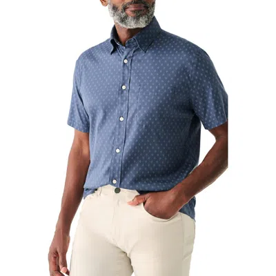 Faherty The Movement Geometric Print Short Sleeve Button-up Shirt