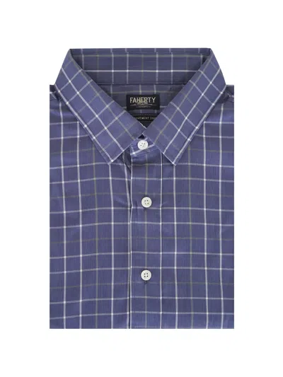 Faherty The Movement Plaid-pattern Shirt In Blue