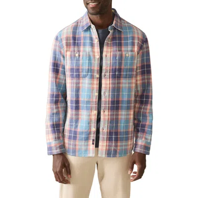 Faherty The Surf Organic Cotton Flannel Button-up Shirt In Bristol Blue Plaid