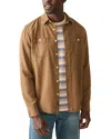 Faherty The Tried And True Chambray Linen-blend Workshirt In Brown