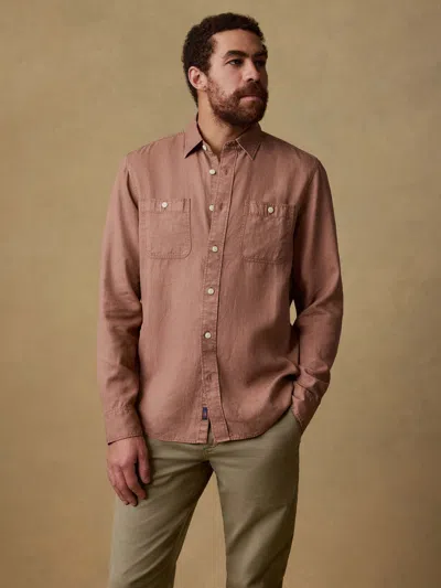 Faherty The Tried And True Chambray Workshirt In Brown