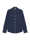 Faherty The Tried And True Chambray Workshirt In Blue