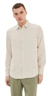 Faherty The Tried And True Chambray Workshirt Coastal Cream In Coastal Cream