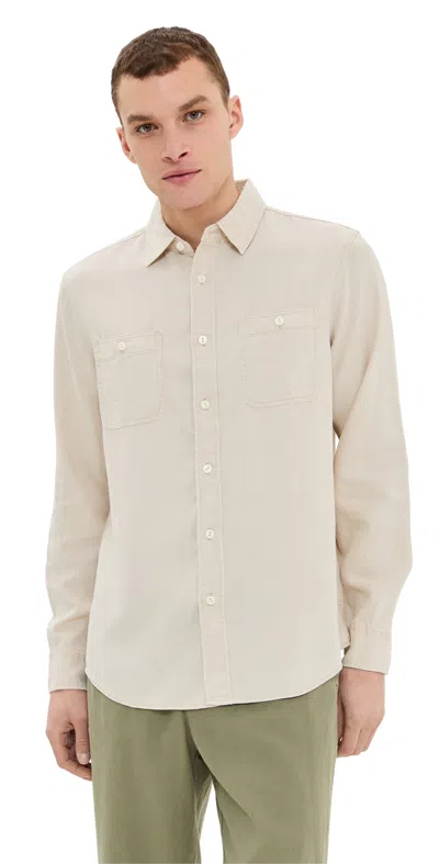 Faherty The Tried And True Chambray Workshirt Coastal Cream