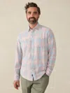 Faherty The Tried And True Chambray Workshirt In Coral Bay Plaid