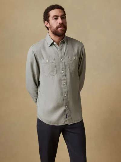 Faherty The Tried & True Chambray Workshirt In Green