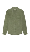Faherty The Tried And True Chambray Workshirt In Green