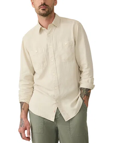 FAHERTY FAHERTY THE TRIED AND TRUE LINEN-BLEND CHAMBRAY WORKSHIRT