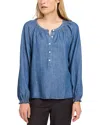 Faherty The Tried And True Linen-blend Odette Top In Blue
