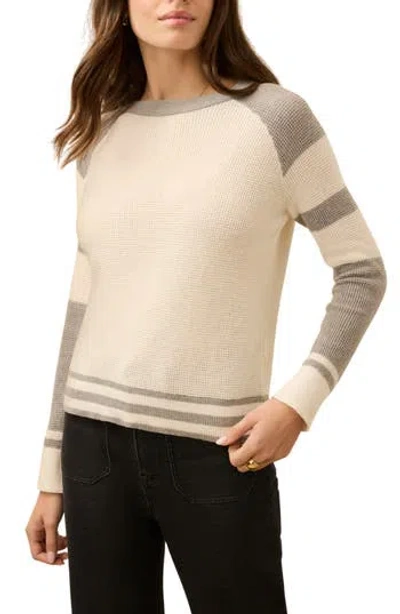 Faherty Throwback Stripe Organic Cotton & Cashmere Sweater In Pink