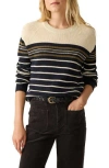 Faherty Throwback Waffle Sweater In Oakland Stripe