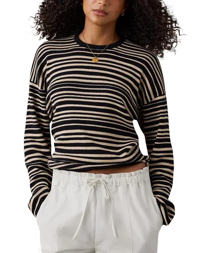 Faherty Throwback Studio Cotton & Cashmere Crew Top In Black
