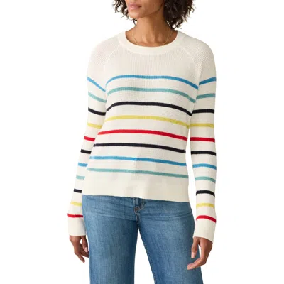 FAHERTY FAHERTY THROWBACK WAFFLE KNIT ORGANIC COTTON & CASHMERE BLEND PULLOVER