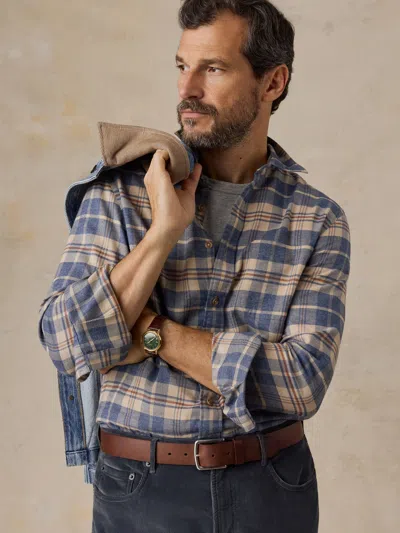 Faherty Timberline Brushed Twill Shirt In Blue