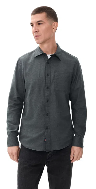 Faherty Timberline Brushed Twill Shirt Rocky Summit In Blue