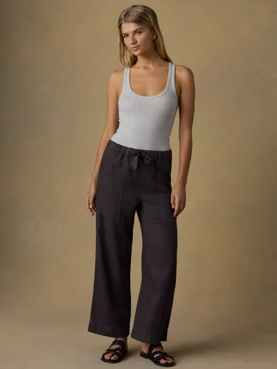 Faherty Topanga Drape Ankle Pants In Black