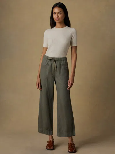 Faherty Topanga Drape Ankle Pants In Green