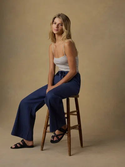 Faherty Topanga Drape Pants In Blue