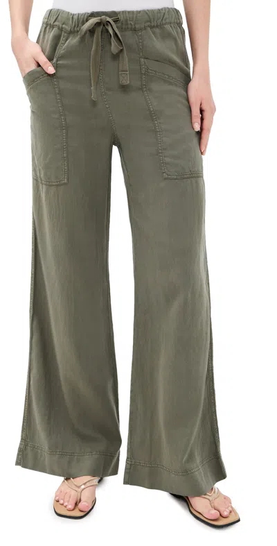 Faherty Topanga Drape Pants Thyme In Green