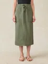 Faherty Topanga Drape Utility Skirt In Thyme