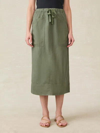 Faherty Topanga Drape Utility Skirt In Thyme