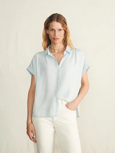 Faherty Tried & True Breeze Shirt In Icy Blue Wash