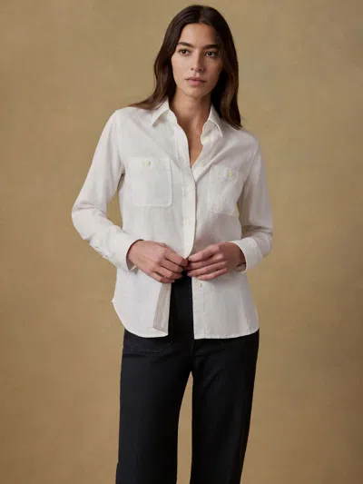 Faherty Tried & True Chambray Classic Shirt In White