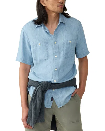 Faherty Tried And True Chambray Shirt In Blue